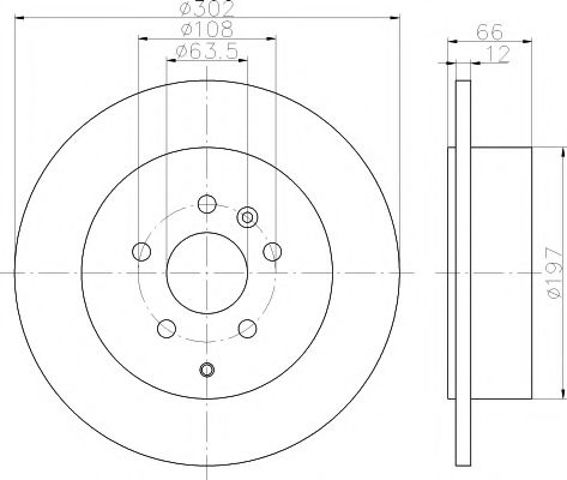 Задний дисковый тормоз 8DD355118911 HELLA