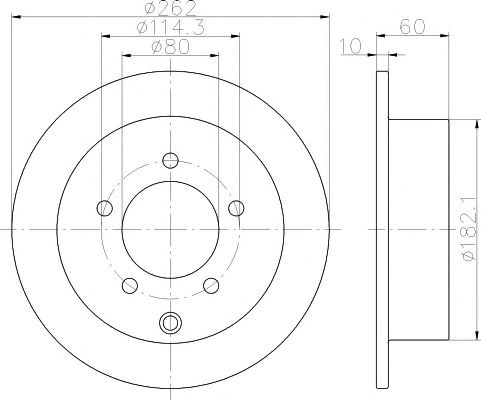 Задний тормозной диск 8DD355119181 HELLA