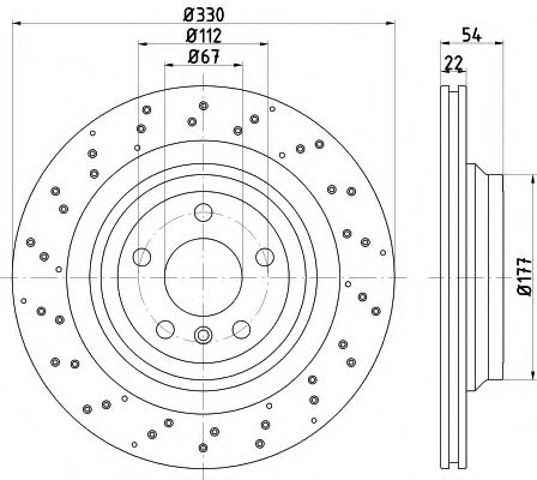Задний тормозной диск 8DD355122551 HELLA