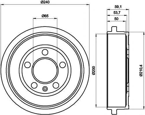 Задний барабан 8DT355300371 HELLA