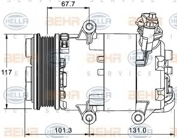 Компрессор хладагента 8FK351334041 HELLA