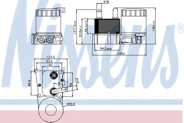 Nissens ford масляний радіатор (з корпусом) transit connect 1.8tdci 02- 90696