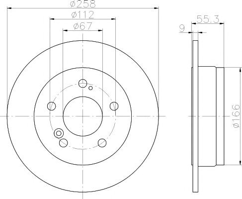Диск гальмівний mercedes 190(w201)/e(w124) r d258mm 82-97 92032003