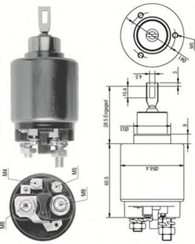 Втягивающее реле стартера 940113050124 Magneti Marelli