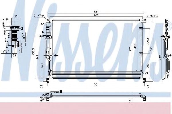 Конденсатор системы охлаждения 940451 NISSENS