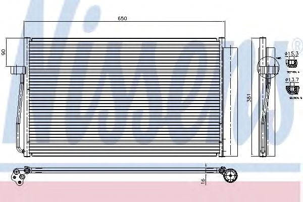 Радиатор кондиционера bmw 5 e60-e61/bmw7 e65-e66-e67-e68 (пр-во nissens) 94747