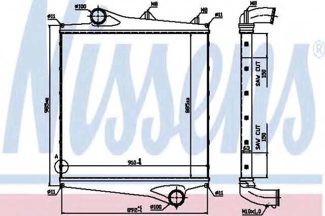 Радиатор интеркуллера 96961 NISSENS