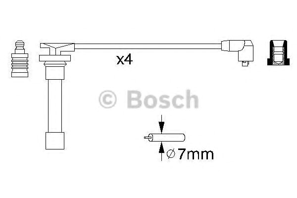 Bosch b721 дроти високого напруги 4 шт. honda civic 1,3-1,6 91-01, accord 1,8-2,2 90-98 rover 986356721