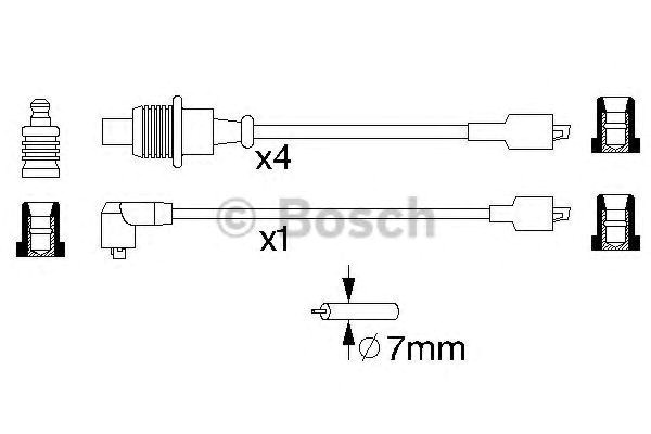 Bosch b128 дроти високого напруги 5шт. peugeot 1,6/1,9i: 205/305/309/405 986357128