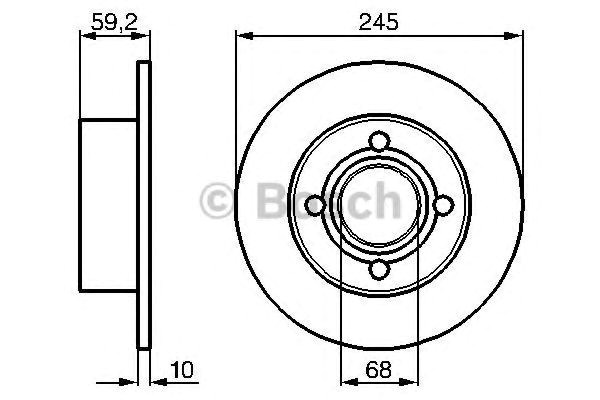 Bosch диск гальмівний задн. audi 80  -95, 100  -90 (2459,8) 986478019