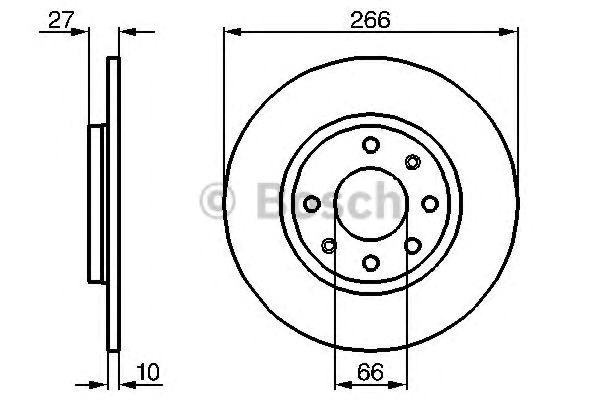 Bosch  citroen диск гальмівний bx 81-, peugeot 405 87- 986478090