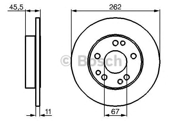 Bosch диск гальмівний перед. db w201 82-94 (26210.9)(кр.2) 986478114