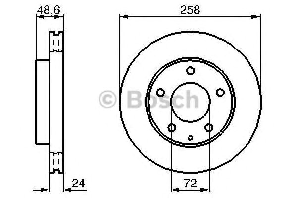 Bosch диск гальмівний перед. (вентил.) ford probe, mazda 626, premacy, xedos 91-(25824) 986478227