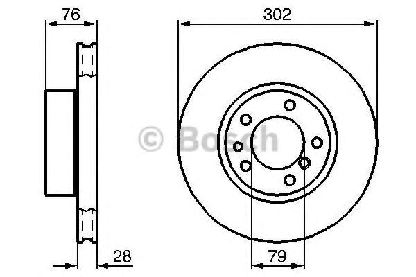 Bosch диск гальм.передн. bmw 5/7 серія (30228мм) 986478317