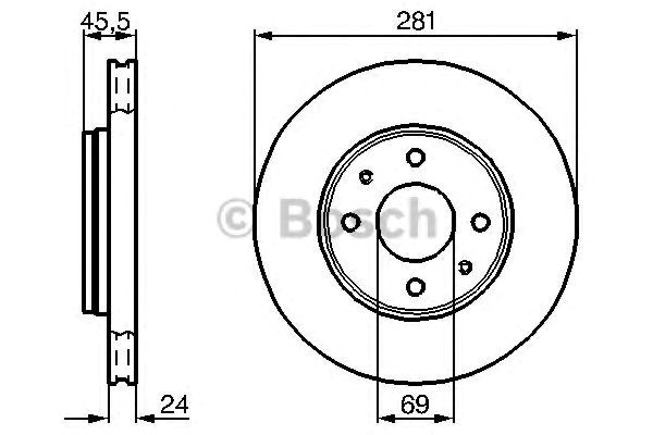 Bosch volvo диск гальмівний s40, v40 -04 mitsubishi carisma 98- 986478493