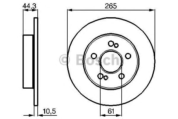 Bosch диск гальмівний задній renault safrane 986478758