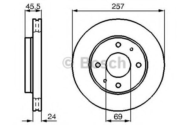 Bosch диск гальмівний передній hyundai sonata , lantra - 96- (25724) 986478774