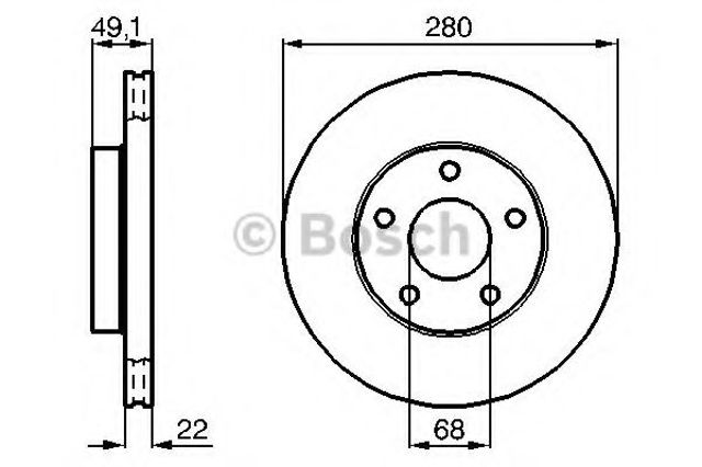 Bosch диск гальмівний передній nissan maxima 3.0i hj30 12/88- 986478833