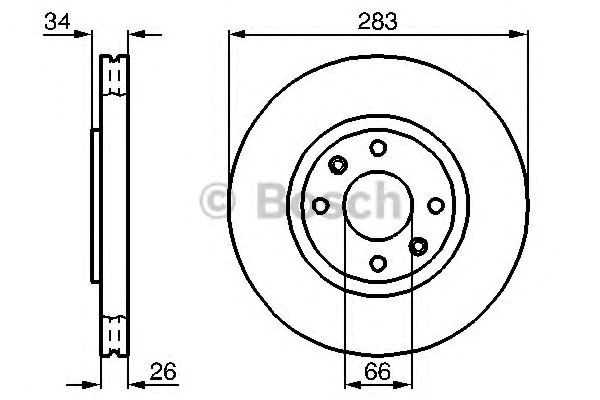 Bosch гальмівний диск передн peugeot 308 citroen c4 , berlingo(b9), c5, c4 picasso, 986478979