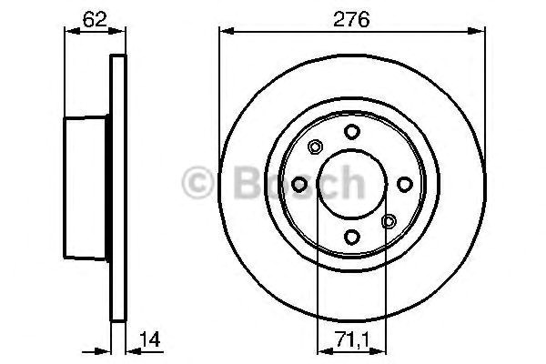 Bosch гальмівний диск задній citroen c5 01-08 (275,514) 986478981