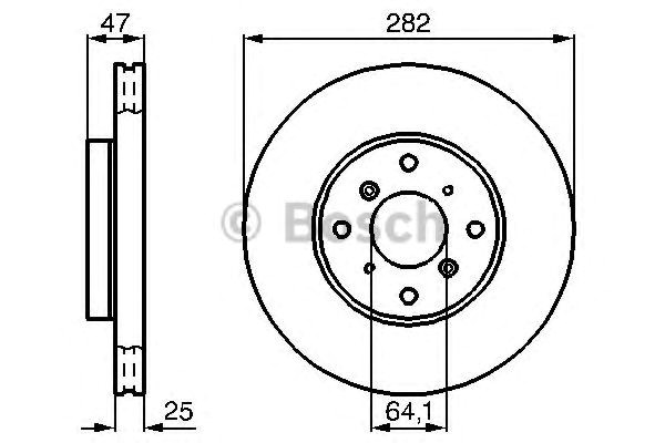 Bosch honda диск гальмівний передній accord 1.8i 16v 98- 986478982