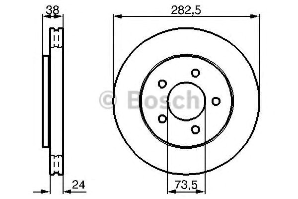 Bosch гальмівний диск передн. chrysler voyager -04 986478983