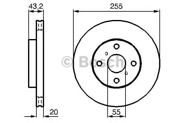 Bosch toyota гальмівний диск передн.yaris  00-05 986479012
