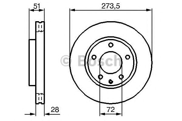 Bosch  mazda диск гальмівний передній xedos 2.0-2.5i 94- 986479016