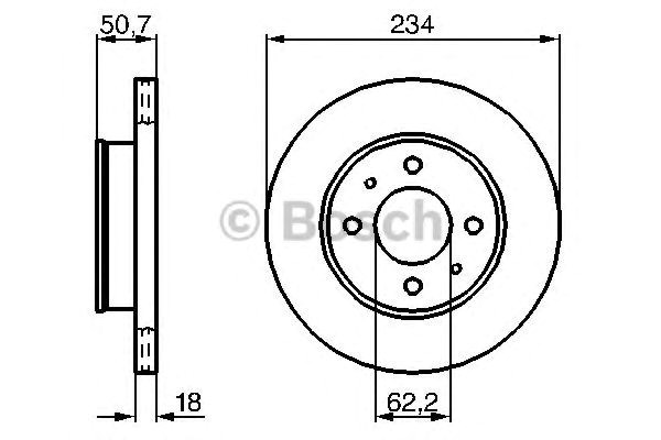 Bosch гальмівний диск передн. hyundai atos 1.1i 12v 03- 986479264