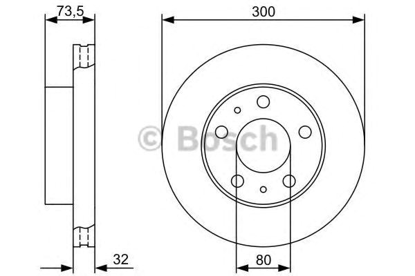 Bosch диск гальмівний передн. fiat ducato 06 - (30032) (2000kg) 986479315