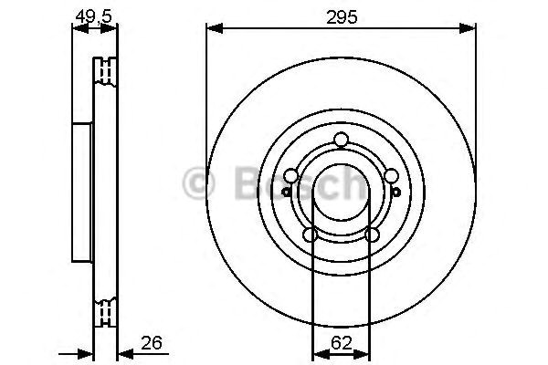 Bosch toyota диск гальмівний передн. avensis 05-, corolla 04- 986479454