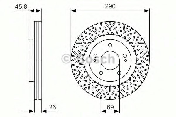 Bosch mitsubishi гальмівний диск передн.grandis 04- (29026) 986479527