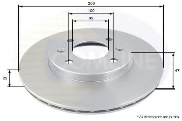 Adc1077v comline - диск гальмівний вентильований з покриттям ADC1077V