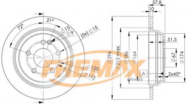 Задний дисковый тормоз BD0416 FREMAX