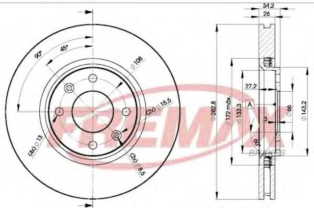 Передний тормозной диск BD4752 FREMAX