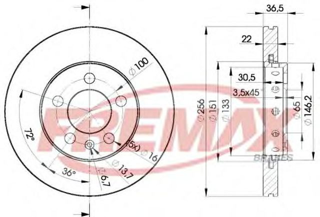 Передний тормозной диск BD5602 FREMAX