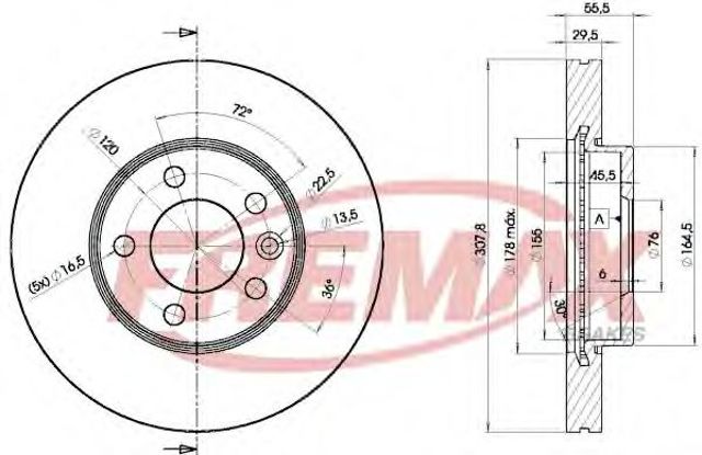 Тормоз дисковый передний BD6153 FREMAX