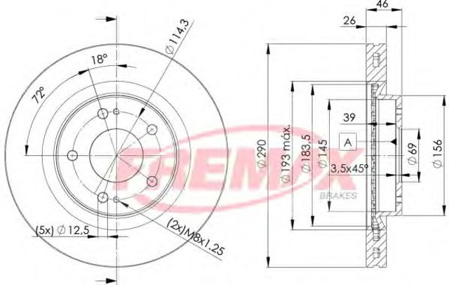 Передний тормозной диск BD7031 FREMAX