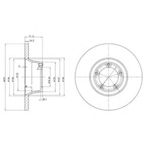 Тормоз дисковый передний BG2157 DELPHI