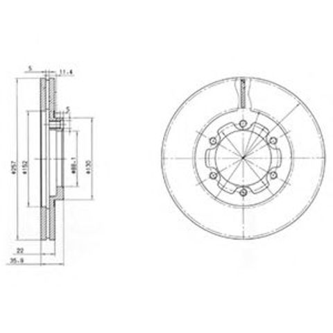 Диск тормозной передний BG2524 DELPHI
