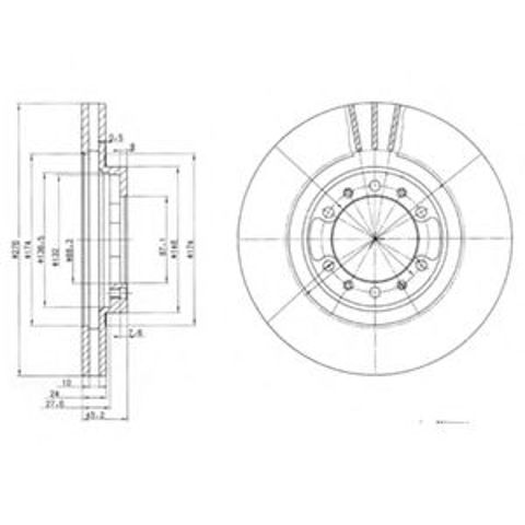 Тормоз дисковый передний BG3099 DELPHI