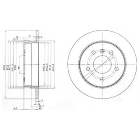 Задний тормозной диск BG3710 DELPHI