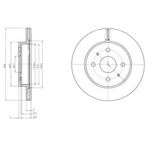 Передний тормозной диск BG4128 DELPHI