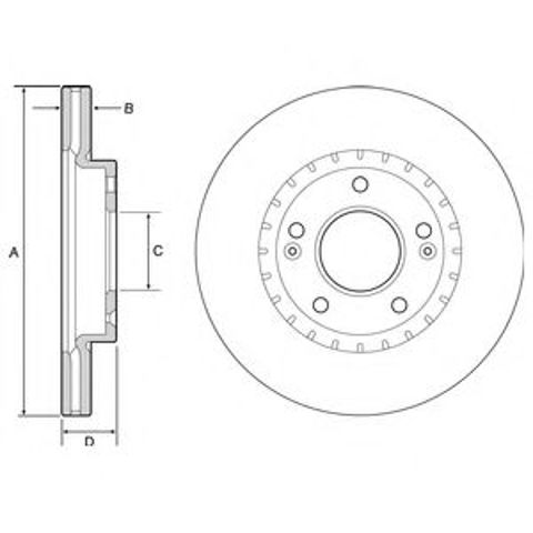Диск тормозной передний BG4565C DELPHI