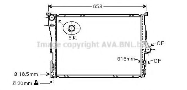 Радиатор водяной BW2343 AVA