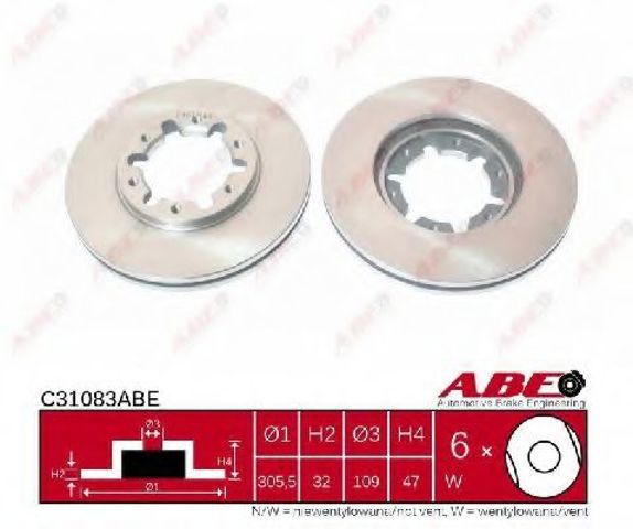 Диск тормозной передний C31083ABE ABE