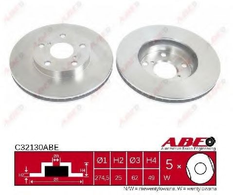 Диск тормозной передний C32130ABE ABE