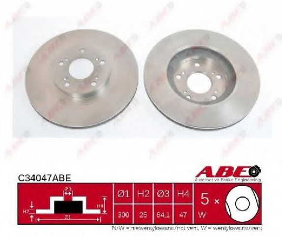 Диск тормозной передний C34047ABE ABE