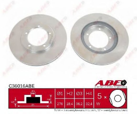 Диск тормозной передний C36016ABE ABE