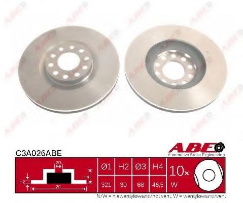 Диск тормозной передний C3A026ABE ABE